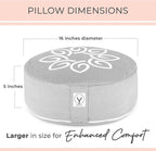 Y O Gayo Meditation Cushion and Floor Pillow. Ideal for Meditation Pillow, Yoga, & Floor Sitting - Premium Buckwheat Supportive Round Cushion with Changeable Cover. Versatile & Stylish - 16" in