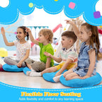 Fumete 8 Pcs 16 Inch Round Floor Cushions for Kids and Toddlers, Flexible Seating Classroom Furniture Floor Pillow for Home, Daycare, Preschool, Yoga and Meditation (Ice Blue)