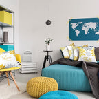 Tatuo 4 Pcs Flower Pillow Covers Square Spring Pillow Cushion Cases 18 x 18 Inch Family Faith Hope Love Words Decorative Summer Winter Cushion Case for Bed Couch Sofa Living Room(Yellow Silver Series)