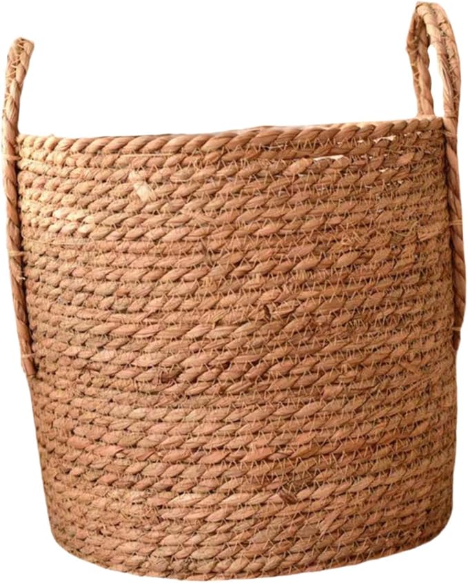 Woven Planter Basket Container Portable Decorative Simple Multipurpose Storage Basket Plant Pot for Living Room Balcony Porch, Medium