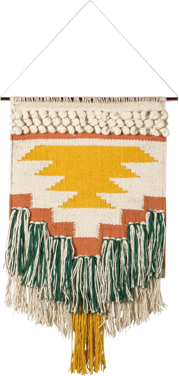 Primitives by Kathy Gypsy Hand Woven Wall Hanging, 14" x 25", Yellow/Green, 8541857714