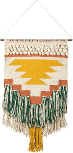 Primitives by Kathy Gypsy Hand Woven Wall Hanging, 14" x 25", Yellow/Green, 8541857714