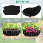 2PCS 36 Inch Window Box Liner Fabric Planter Basket Liner Trough Planter Insert Liner Black Hanging Flower Basket Liners Non-Woven Felt Plant Liner for Planters Fence Garden - Avoid Bird Nesting