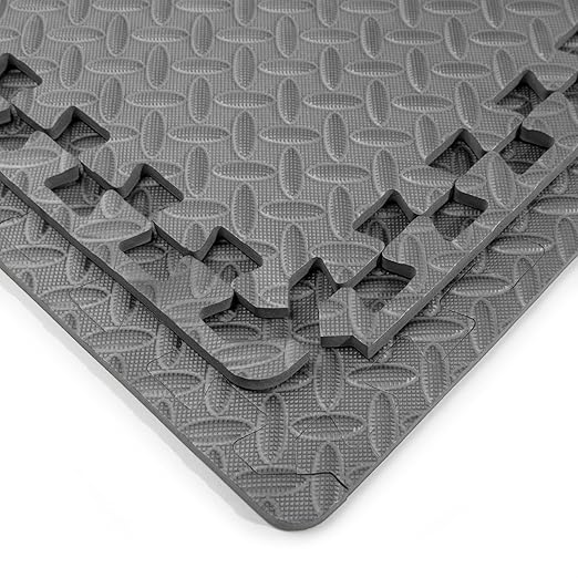 Art3d 24 Sq.Ft Eva Puzzle Exercise Mats, 1/2" Thick Foam Interlocking Tiles for Gyms, Flooring, Workout, Gym Equipments, Pack of 6, Grey