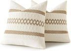 MIULEE Set of 2 Neutral Boho Decorative Pillow Covers 16x16 Inch Farmhouse Rustic Couch Throw Pillows Modern Cotton Cushion Covers Retro Cute Macrame Woven Spring Home Decor for Bed Sofa Chair
