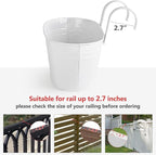 Dahey 10.5 Inch Metal Iron Hanging Flower Pots for Railing Fence Hanging Bucket Pots Countryside Style Outdoor Planter Window Flower Plant Holder with Detachable Hooks Home Decor,White,4 Pcs
