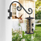 Swivel Plant Hangers Outdoor: 2 Pack 16 Inch Metal Hanging Plant Bracket Sturdy Wrought Iron Plant Hooks Indoor Wall Mount for Hanging Bird Feeders, Lanterns, Flower Baskets, Wind Chimes, Black