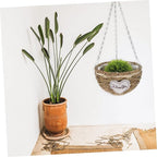 1pc Semicircle Woven Flowerpot Pendant for Decor Creative Hanging Basket for Plants Boho-Style Home Accent for Living Room Balcony and Courtyard