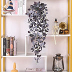BLEUM CADE Fake Hanging Plants, 2pcs Artificial Hanging Plant, Faux Deep Purple Vines Hanging Plant for Wall Home Living Room Indoor Outdoor Halloween Decor (No Baskets)
