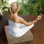 MeMoreCool Square Floor Pillow Seating for Adults Kids, Large Meditation Cushion Floor Pillow with Thick Foam & Soft Tufted Cover, Washable Big Pillow Seat Floor Cushion for Sitting Yoga 22" Coffee