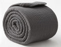 KyraHome 100% Cotton Throw Blanket for Couch, 60"x80" Large Muslin Blankets for Adults, Toddler, Plant-Dyed, Breathable Cozy Lightweight Fall Blanket, Picnic, Travel, All Season, Dark Grey
