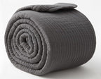 KyraHome 100% Cotton Throw Blanket for Couch, 60"x80" Large Muslin Blankets for Adults, Toddler, Plant-Dyed, Breathable Cozy Lightweight Fall Blanket, Picnic, Travel, All Season, Dark Grey
