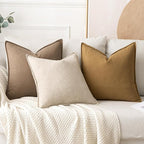 MIULEE Decorative Linen Euro Sham Pillow Covers 28x28 Inch Natural Beige Boho FarmhouseNeutral Couch Throw Pillows for Bed Pack of 2 Accent Modern Pillowcase Sofa Livingroom Home Decor