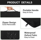 Portable Stadium Seat Cushions with Handle, 2 Inches Thick, Waterproof Oxford Fabric, Zipper Design, Set of 2 (Black)