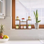 Wood Desktop Plant Stand Indoor - Windowsill Plant Shelf Small Tabletop Plant Holder, Flower Display Rack for Succulent Herb in Living Room Office 6 Tiers