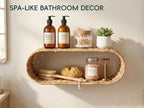 Wicker Wall Shelf,16.5'' Cute Boho Rattan Wall Mounted Shelves for Toilet Paper Storage,Plant, Book, Decorative,Natural Water Hyacinth Floating Shelves for Bathroom Decor,Nursery,Living Room