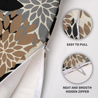 Black Light Brown Pillow Covers 20X20 Inch Set of 2, Spring Summer Floral Dahlia Flower Cream Decorative Throw Pillow Covers Outdoor Modern Farmhouse Cushion Case for Home Couch Sofa Bed Decor