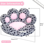 Cat Paw Cushion Kawaii Office Chair Cushion Comfy Plush Gaming Chair Cushion Cute Seat Cushion for Girl, Cute Gaming Accessories Room Decorate (Gray-Black Flecks)