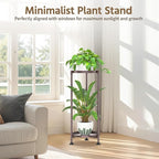 LASZOLA 2 Tier Bronze Plant Stand Indoor for Large Tall Heavy Duty Flower Planter, Metal Vertical Multi Level Rack for Narrow Floor Corner, Sturdy Round Holder Organizer, Modern, Mid Century, Farmhouse