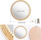 SWTHONY 21 Inch Boho Round Hanging Wall Mirror Decorative Rattan Circle Wall Mounted Mirror for Farmhouse, Living Room, Bedroom, Bathroom