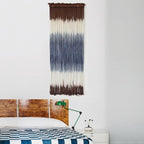 Macrame Wall Hanging Dip-Dye Wall Decor 15''W*39''L Boho Handmade Fiber Wall Art Decor for Nursery Bedroom Living Room