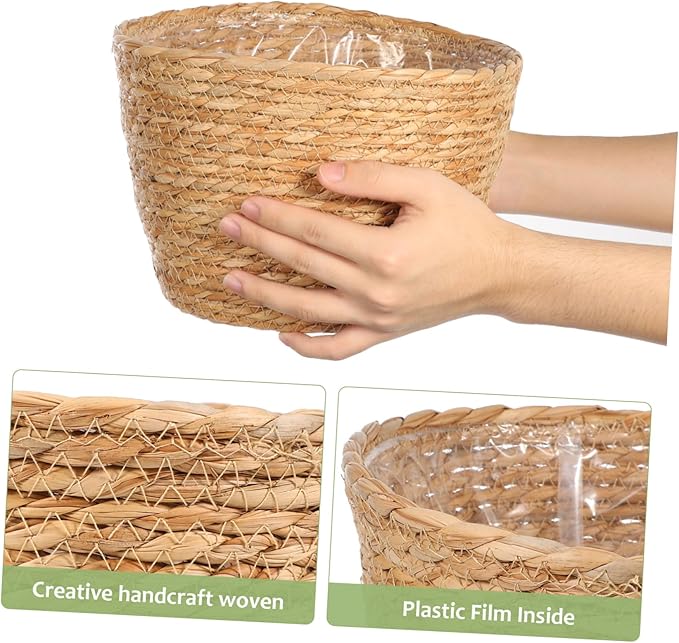 Rustic Woven Plant Baskets Indoor Rattan Flower Planter for Wedding Party Decorations