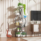 Plant Stand Indoor with Grow Light,8 Tiered Indoor Plant Stand,58" Tall Plant Flower Shelf,Creative Note Shaped Plant Holder for Home,Patio,Brown