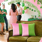 2 Pcs Pink Green Pillow Covers 18 x 18 Inch Soft Dutch Velvet Cushion Covers Witch and Princess Friendship Throw Pillowcase for Car Couch Sofa Bed Spring Easter Sorority Party Decorations