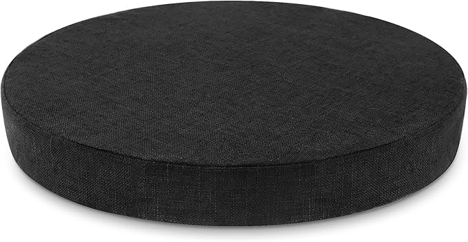 Tromlycs Round Chair Seat Cushion Pad 14 inch for Circle Stool Chairs Non Slip Decorative Foam Cushion Pillow, 1 Piece, 14 x 14 inches, Black