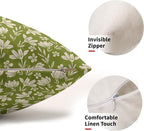 Lime Green Pillow Covers 12x20 Set of 2 Vintage Floral Rustic Old Style Cute Flower Print Rectangle Decorative Outdoor Pillowcases Seasonal Farmhouse Throw Cushion Case Couch Sofa Bed Decor