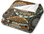 Bohemian Throw Blanket Colorful Vintage Floral Mandala Flower Aztec Boho Blanket for Sofa Bed Couch Chair Or Dorm 70"x80"