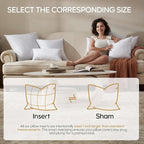 Euro Pillow Inserts Set of 2, Soft Fluffy Square 24 x 24 Inches Decorative Pillow Insert, Feather and Down Filled Throw Pillows