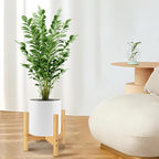RETON Wood Plant Stand Indoor, Mid Century Modern Indoor Plant Stand, Wooden Plant Holder, Modern Bamboo Flower Pot Stand for Indoor, Outdoor, Garden, Yard, Office (7.87in, Small)