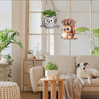 Swing Owl Hanging Planters for Indoor Plants, Cute Small Succulent Pots with Drainage Hole, Unique Resin Plant Hangers Outdoor, Hanging Plant Holder for String Of Pearls, Gift Ideas for Mother
