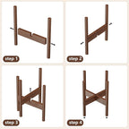 ALIGADO 2 Pack Bamboo Plant Stands Indoor, for Up to 10 Inch Pots, Built to Fit Corners, Sturdy & Stable Design, Walnut Finish