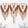 Fiwochic Large Boho Macrame Wall Hanging Wall Decor Bohemian Woven Handmade Tapestry with Tassel Artwork for Decorating Bedroom Living Room Apartment Nursery, 43 x 35 Inches (Brown)