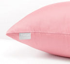 4-Pack 100% Cotton Comfortable Solid Decorative Throw Pillow Case,Thmyo Square Cushion Cover Pillowcase Sublimation Blank Pillow Covers DIY Throw Pillowcase for Couch Sofa(16x16 inch/ 40x40cm,Pink 2)