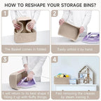 3-Pack Small Storage Baskets for Organizing | Woven Shelf Toy Basket | Rope Baskets for Gifts Empty | Closet Organizer Bins with Handles | Cube Decorative Box | 11.8×7.8×5.1” | Mixed brown