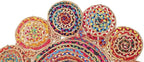 Jute Cotton Braided Boho Area Rug, 2' Round - Natural, Handmade, Hand Woven Farmhouse Reversible Rugs for Living Room, Kitchen, Bedroom, Hallway, Entryway - 2 Feet Round Multicolor