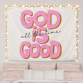 AQYIP God Is Good All the Time Christian Tapestry, Bible Verse Tapestry Decorative, Religious Scripture Wall Tapestries Blanket Decor for Home Office Church Prayer Room, 50x60 Inch