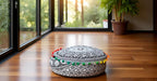 INDIAN CRAFT CASTLE ICC Mandala Barmeri Large Floor Pillow Cover Cushion Meditation Seating Ottoman Throw Cover Hippie Decorative Zipped Bohemian Pouf Ottoman Cases Black Elephant 18" Round