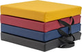 FDP SoftScape 12 inch Square Toddler Floor Cushions with Handles Flexible Seating for Daycare, Preschool, Playroom 1.5 inch Deluxe Foam (4-Piece) - Volcano