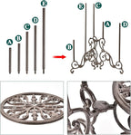 Sungmor Heavy Duty Cast Iron Plant stand, 3 Tier Foldable Metal Plant Shelf, 24in Tall Vintage Flower Pot Holder Indoor Outdoor Tiered Plant Stand, Rustic Plant Display Rack for Corner Balcony Patio