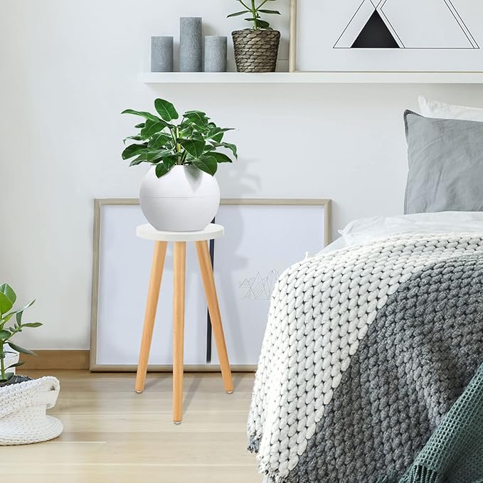 Wood Plant Stand Indoor, Mid Century Modern Planter, Wood Flower Pot Stand, Tall Holder Plant Stands for Indoor Boho Rustic Wooden Stool for Plant Pot Holder(A2)