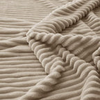 MIULEE Linen Throw Blanket 3D Ribbed Jacquard Fleece Flannel Velvet Plush Decorative Bed Blanket (Throw, 50" x 60") - Super Soft, Lightweight, Warm and Cozy for Couch Sofa