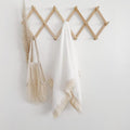 Muslin Cotton Baby Receiving Blanket with Fringe, Boho Bohemian Tassels, Nursery Decor, Boy or Girl Unisex Swaddle Wrap, Use as Throw or Nursing Fringed Blankets (White)