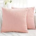 Simmore Decorative Spring Valentine’s Day Throw Pillow Covers 20x20 Set of 2, Soft Plush Flannel Double-Sided Fluffy Couch Pillow Covers for Sofa Living Room, Pink