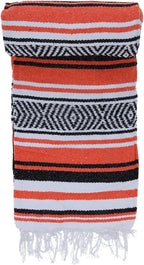 BlackCanyon Gear Falsa Blanket Rolled Cotton Blend OL124 Mexican Style Saddle Yoga Beach Blanket Aztec Throw Colorful Serape - 4FT x 6FT