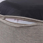 QILLOWAY Indoor/Outdoor Inflatable Stool,Round Ottoman,All Weather Foot Rest for Camping or Home,All Tan/Grey