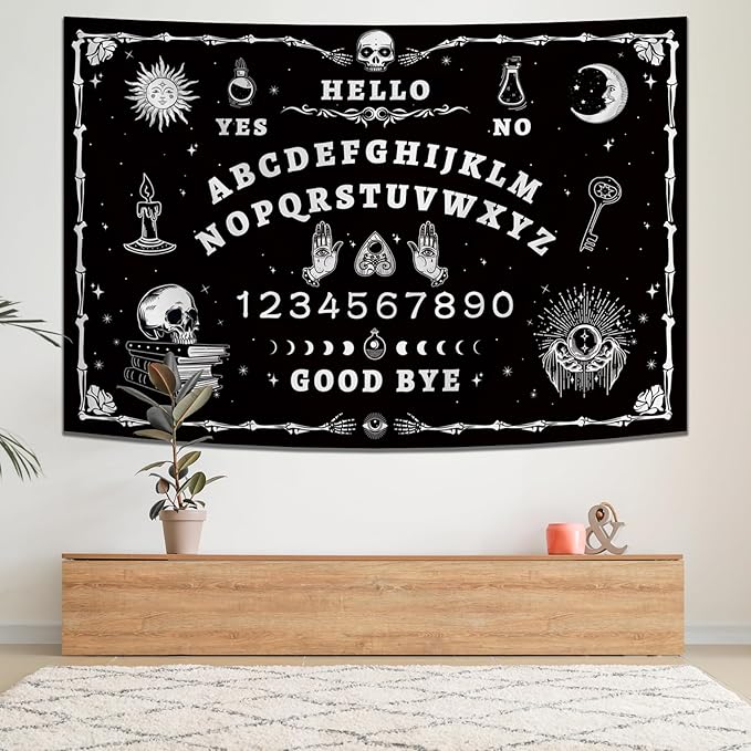 Atrippy Halloween Gothic Grunge Room Decor, Skull Tapestry for Bedroom,Goth Witchy Dark Aesthetic Home Decor,Small Skeleton Vintage Black and White Emo Wall Decor (24" X 36")